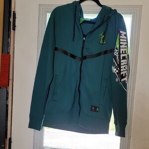 Teal Minecraft Hoodie with Black Accents
